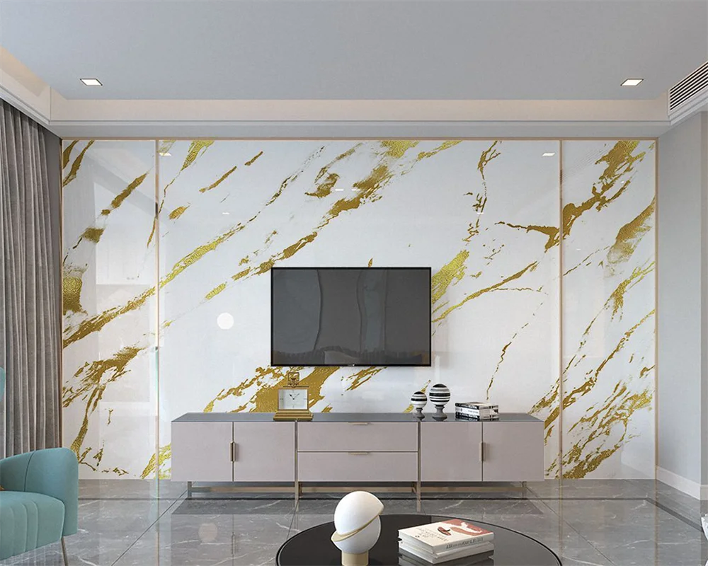 

beibehang Custom imitation marble pattern hotel golden luxury papier peint decoration front desk tooling background wallpaper