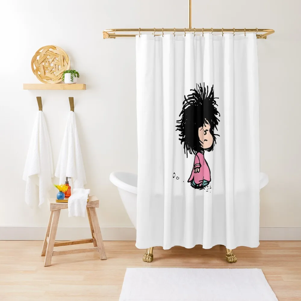 

Mafalda with newly-raised disheveled nightgown Quino argentina cartoon Shower Curtain Window Curtain