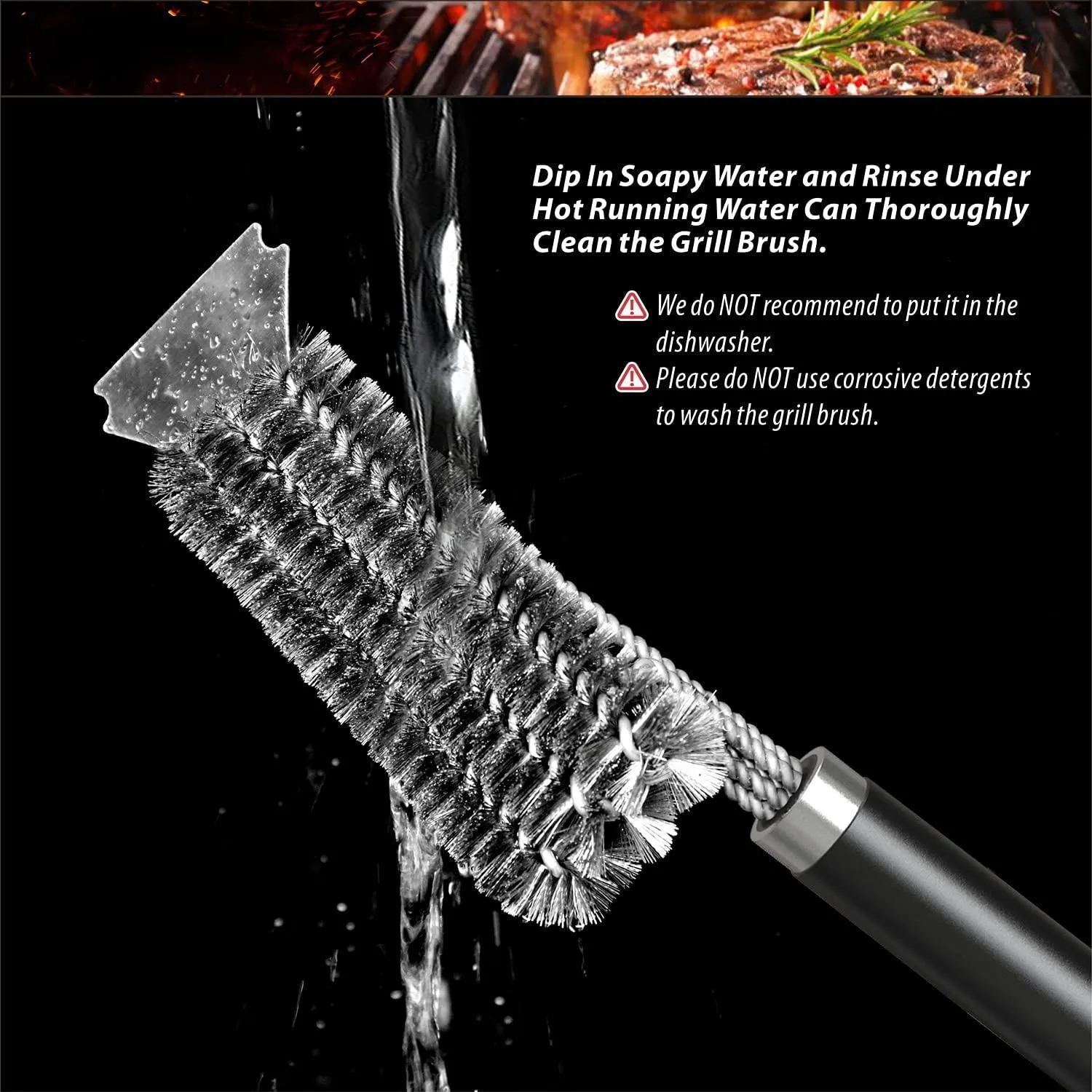Barbecue Accessories Grill Brush And Scraper Extra Strong BBQ Cleaner Accessories Gas/Charcoal Grilling Grates
