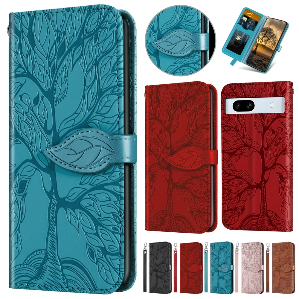 Custodia Flip In Pelle Per Google Pixel 8A 7A 6A Custodie Google Pixel 8 7 6 Pro Custodia Per Portafoglio Porta Carte Con Cinturino Da Polso Coque