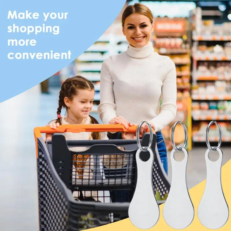 Shopping Cart Tokens Trolley Unlock Release Key Cart Keychain Anti-Lost Key Ring Quarter Keychain phone keychain phone number plate keychain for Shopping Carts
