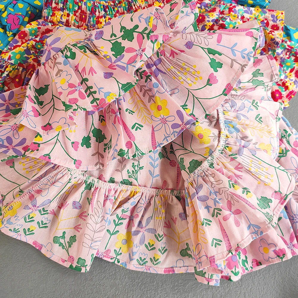Baby Girls Ruffled Cake Skirts For Summer Cute Babys Princess Skirt Children tutu Ball Gown Skirt Girl Cotton Printing Skirts