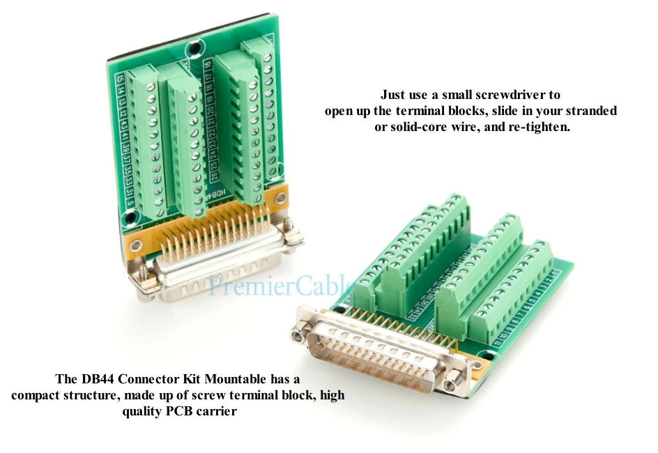 DB44 Lötfreier Steckverbinder D-SUB DB44 Stecker auf 44-Pin Schraubklemmen-Breakout-Board DIN-Schienenmontage für CNC-Maschinen – Detail 6