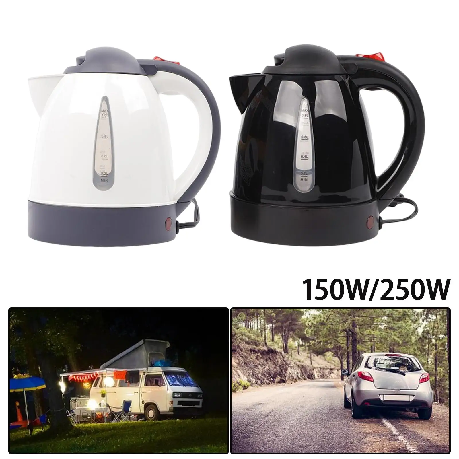 Car Electric Kettle 1L Car Electric Kettle Portable Boiler Drinking Mug heater Bottle for Coffee Tea Making Vehicle travel Trip