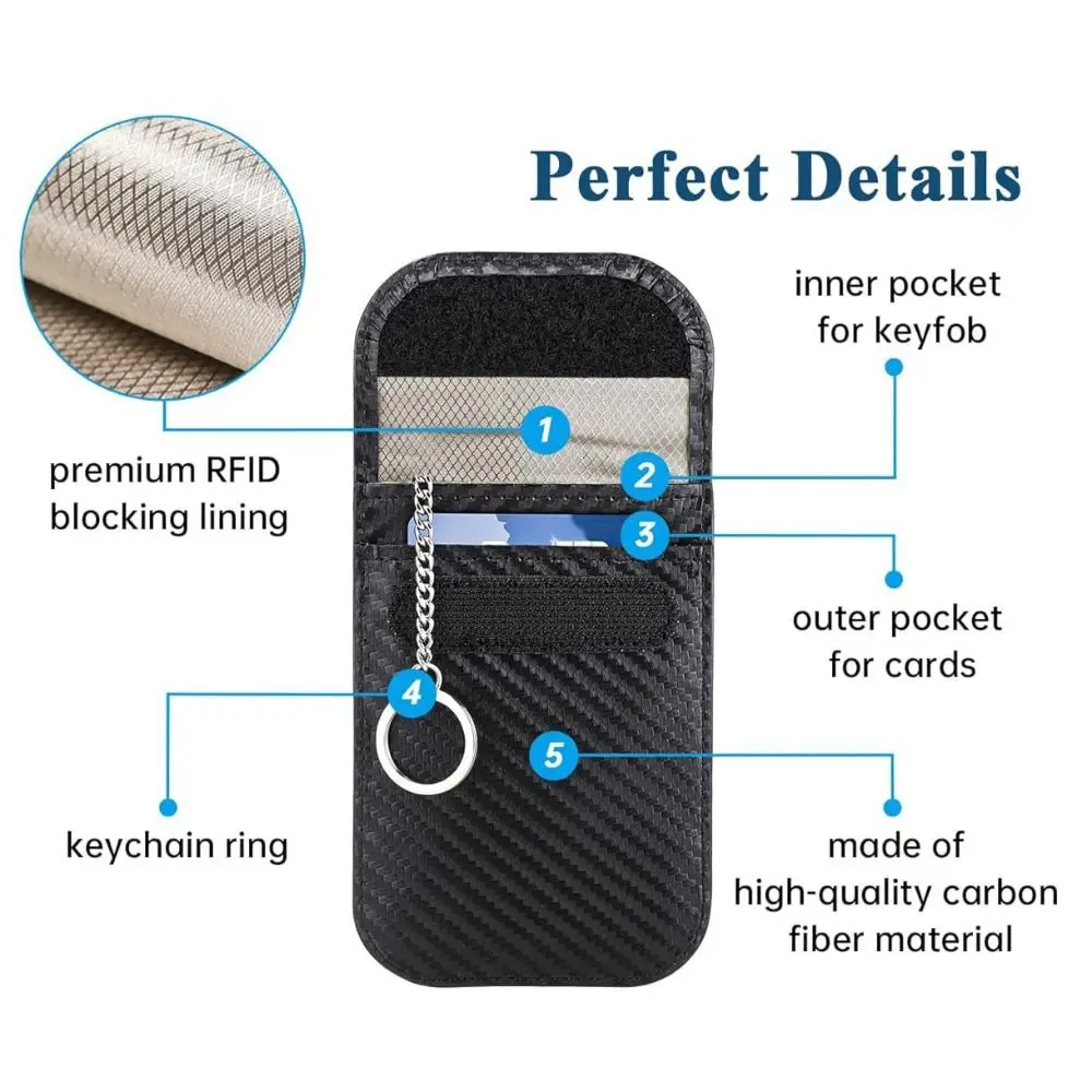 Stylish RFID Blocking Leather Key Protector and Card Holder for Enhanced Privacy Protection