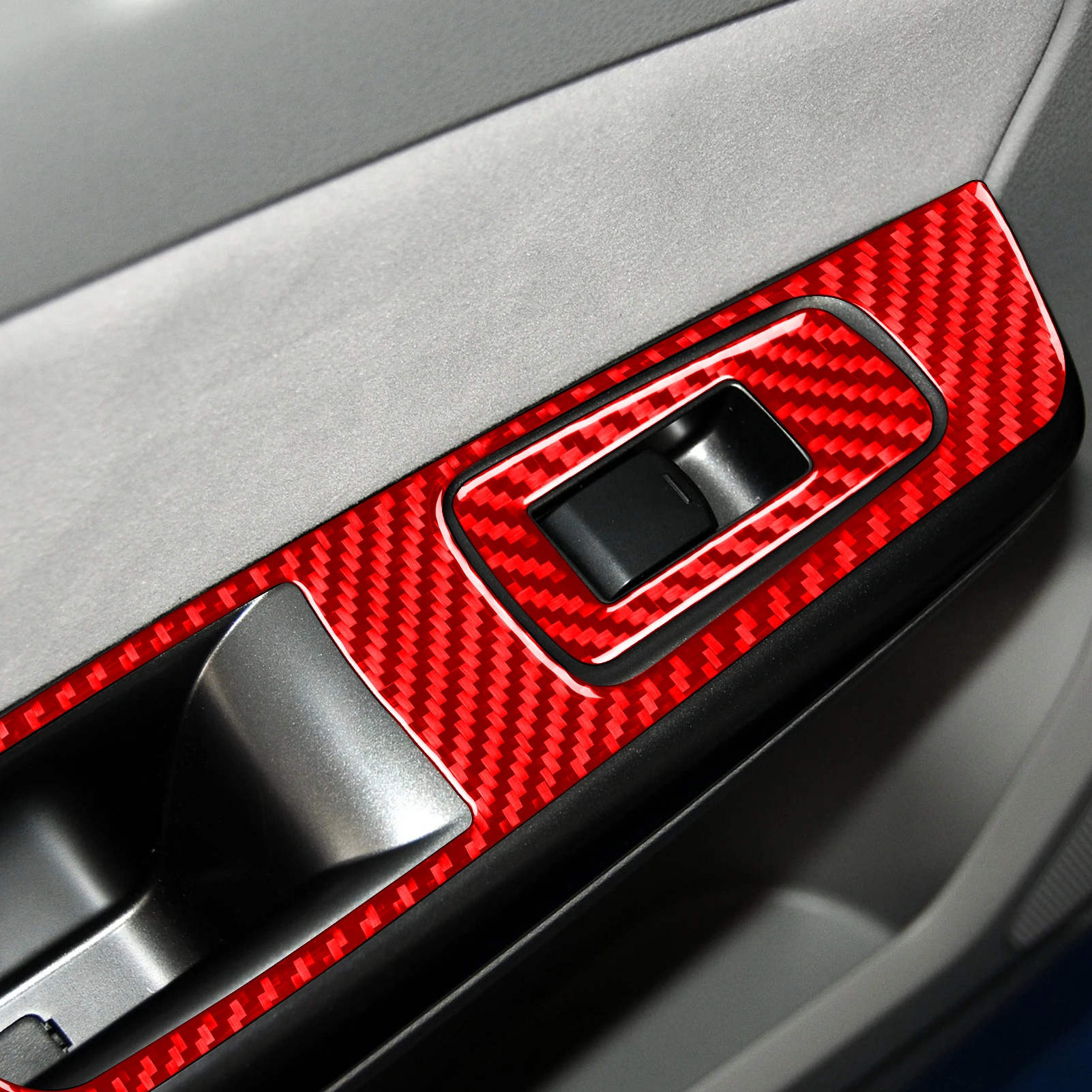 Red Interior Sticker Panel Carbon Fiber Vinyl Wrap Sticker Car Accessories