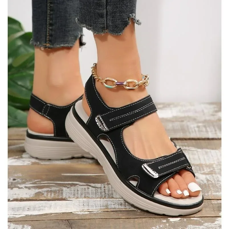 Elegant Women’s Genuine Leather Sandals – Sport Style, Lightweight, Plus Size 43 Slippers Beach Footwear Sandals