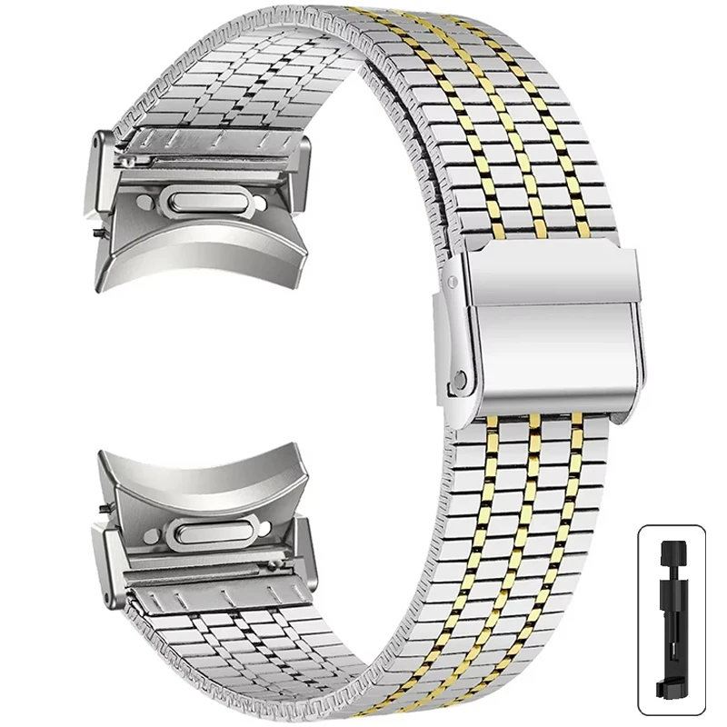 Elegant Stainless Steel Metal Watch Band Bracelet - No Gaps Design