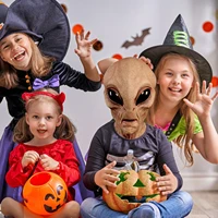 Забавная маска с изображением инопланетянина, латексные реалистичные жуткие маски на Хэллоуин для Хэллоуина, карнавальный костюм, реквизит для вечеринки — изображение 3