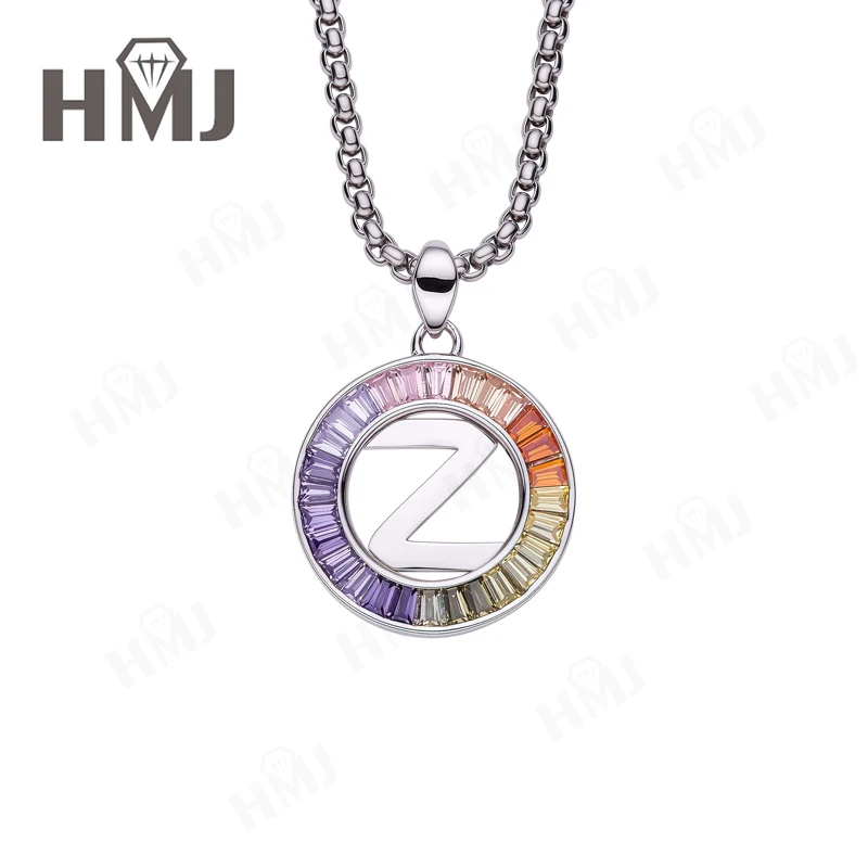 S925 Zirkon Trapez Initiale Halskette Personalisierter Name Buchstabe Anhänger Benutzerdefiniertes Monogramm Feiner Schmuck Unisex Jubiläumsgeschenk – Detail 11