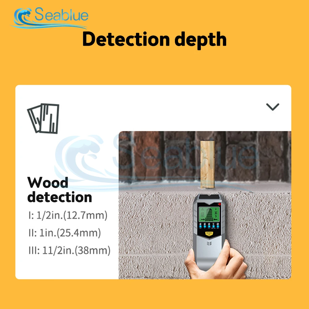 SH402 Wall Stud Finder Sensor Wall Scanner 5 in 1 Electronic Detector Edge Center Detect Wood Beam/Metal/AC Live Wires Inside 4
