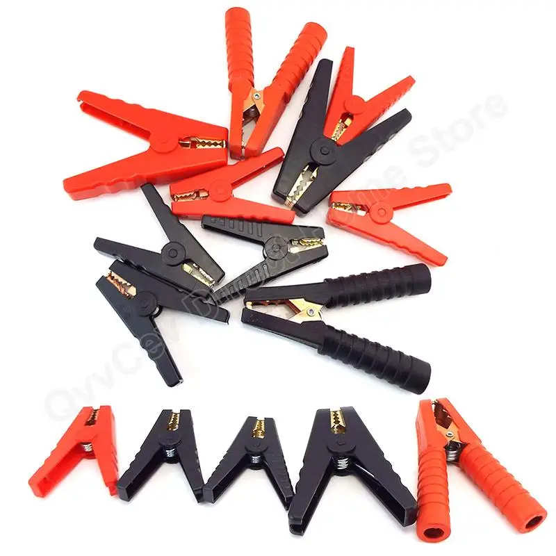 Confezione da 6 morsetti per cavi di avviamento da 100 A, resistenti in puro rame, morsetti a coccodrillo, clip a coccodrillo, clip per cavi di avviamento per auto, morsetti per batteria (3