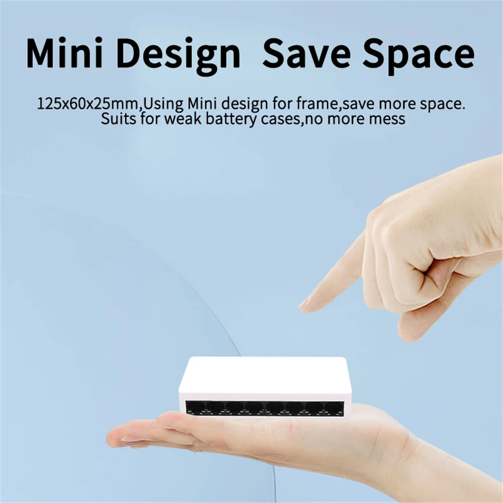 Ienron-mini Switch de Rede Port 100 Mbps Fast Ethernet Switch com Vlan 5v Fonte de Alimentação para Câmera ip Wi-fi Router - Imagem 6