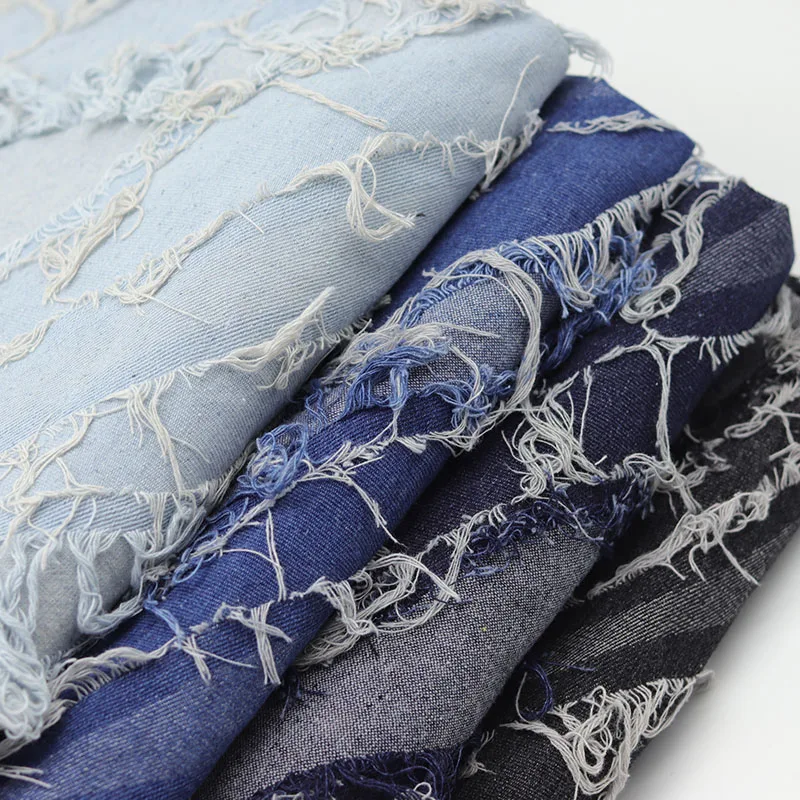 Stitching Tassel Washed Jacquard Fabric Clothing High-Grade Handmade Diy Clothes and Coat