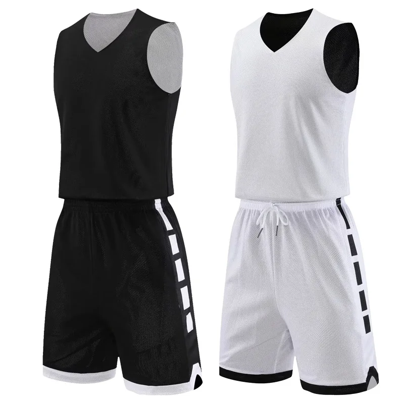 Kids Sports Suit Men Sports Suit Basketball Training Clothes Men Reversible Basketball Uniform for Outdoor Summer