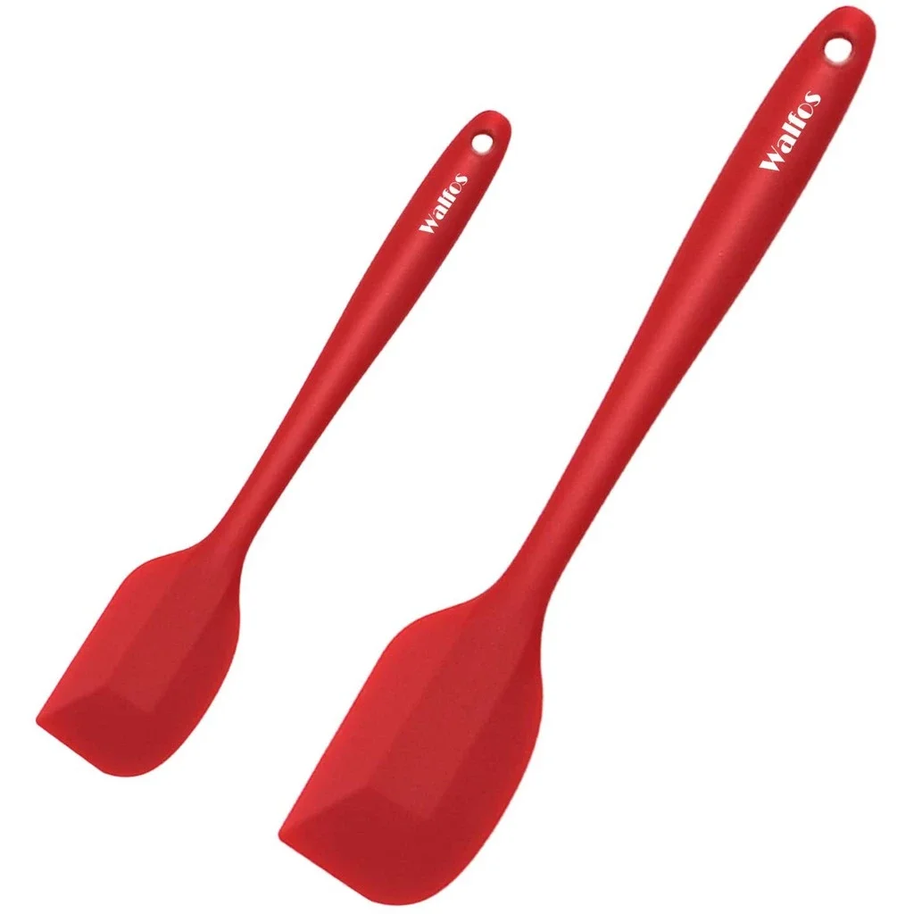 WALFOS Food Grade Silicone Cooking Spoon Essential Heat-Resistant Flexible Nonstick Silicone Baking Mixing Spoon Spatula