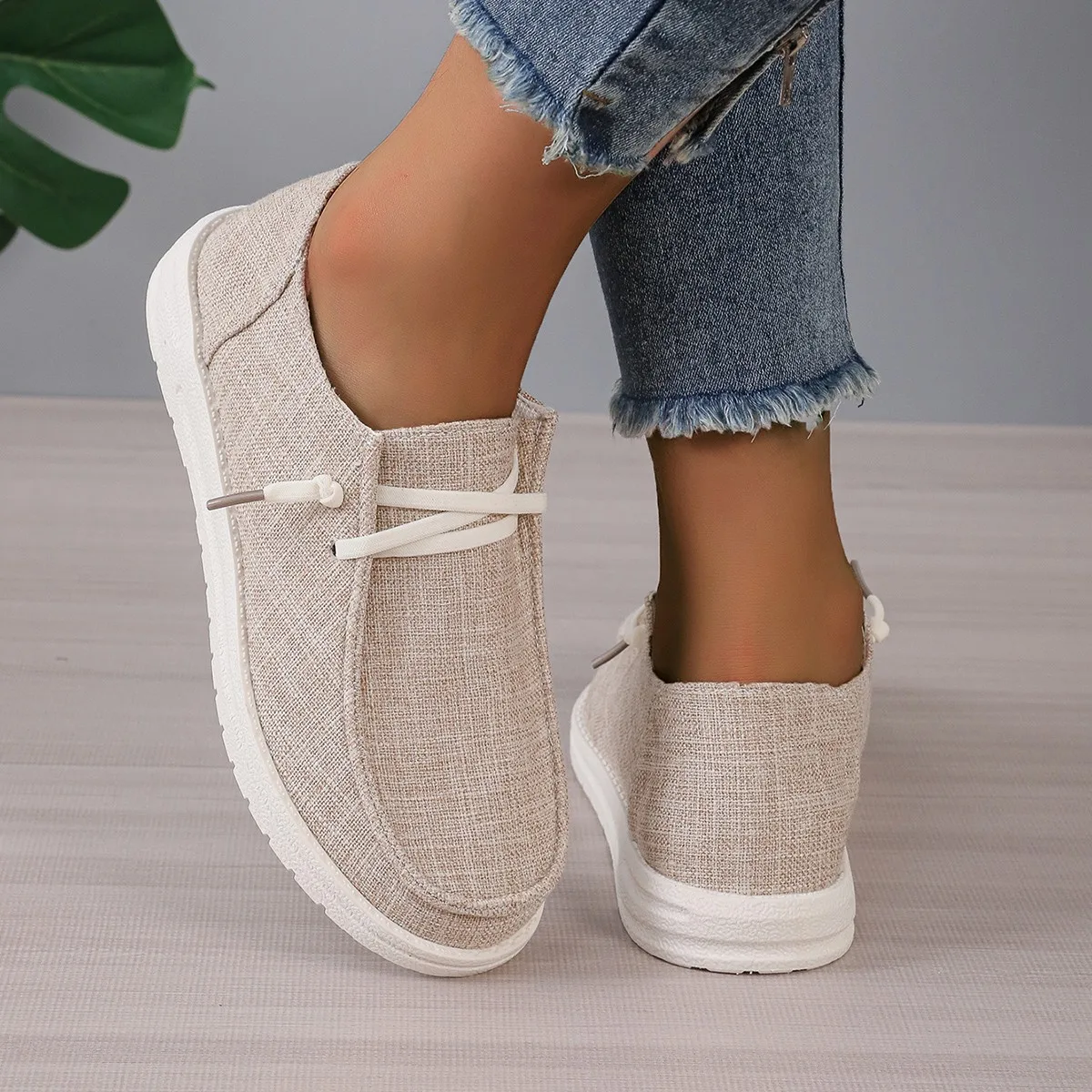 

New Fashion Women Vulcanize Shoes Ladies Casual Flats Convenient Slip On Loafers Comfortable Outdoor Sports Sneakers