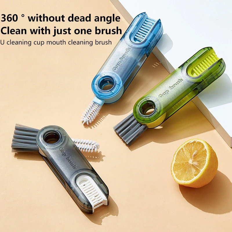 3-in-1 Cup Lid Crevice Cleaning Brush Bottle Cup Mouth Crevice Cleaning Tool Multifunctional Household Groove Gap 1pcs