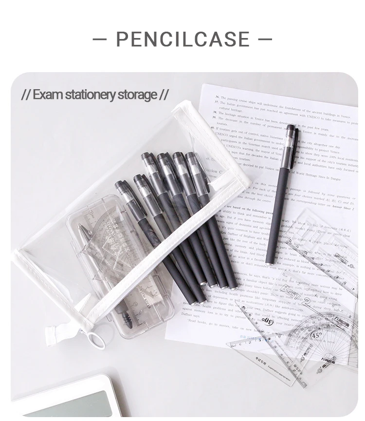 Waterproof PVC Pencil Case Large Capacity Stationery Storage