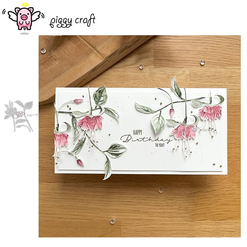 Piggy Craft metal cutting dies cut die mold Flower leaf decoration Scrapbook paper craft knife mould blade punch stencils dies
