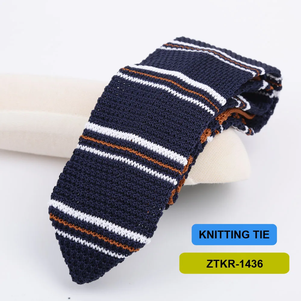 7 cm gestrickte Krawatten für Männer, schlanke modische Krawatten, gestreift, einfarbig, schwarz, rot, Strickkrawatte für Männer, Hochzeit, Alltag, lässig, Hals-Krawatte – Detail 4