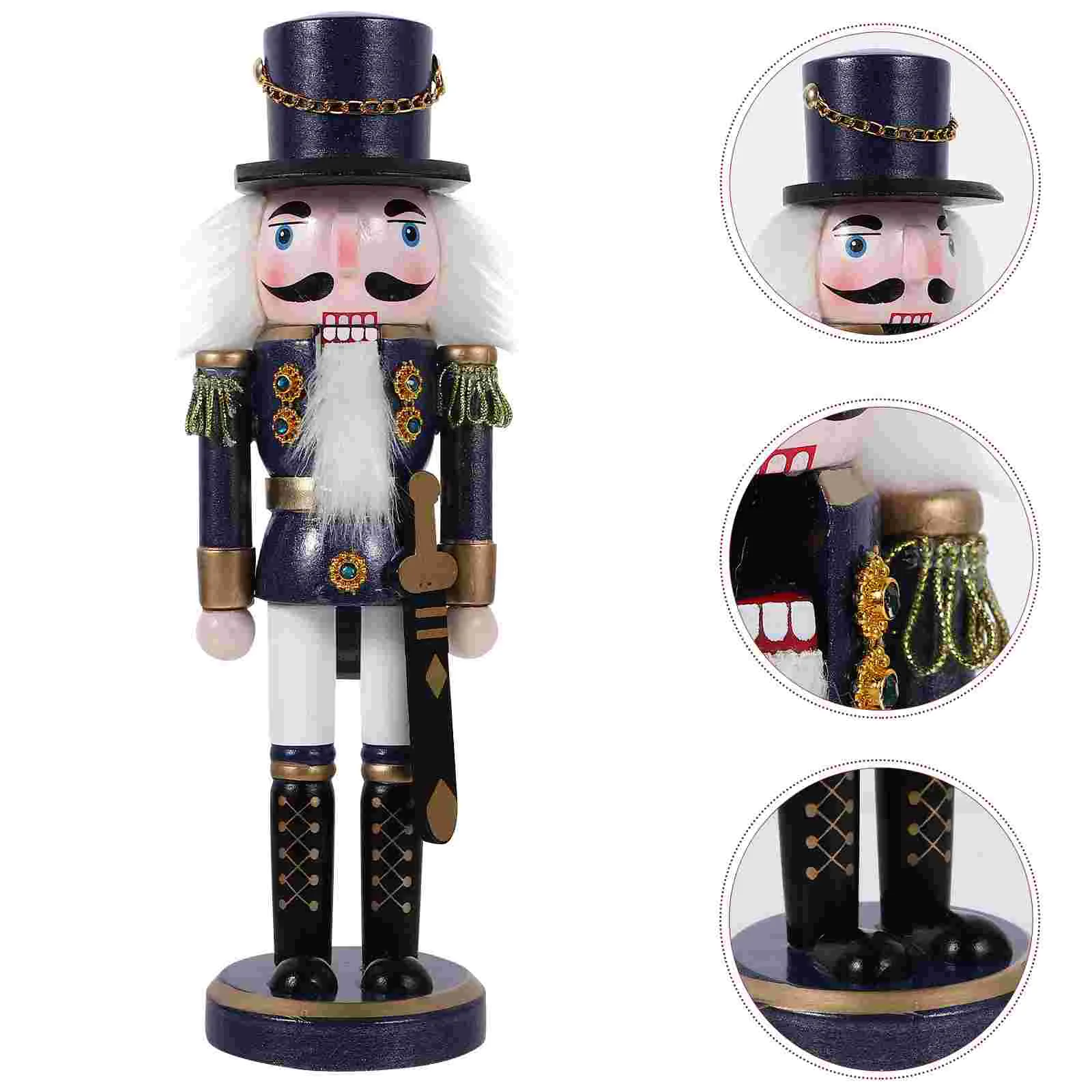 

Nutcracker Christmas Soldier Ornament Tabletop Soldiers Xmas Figure Table Walnut Centerpieces Bookshelf Holiday Statue Wooden