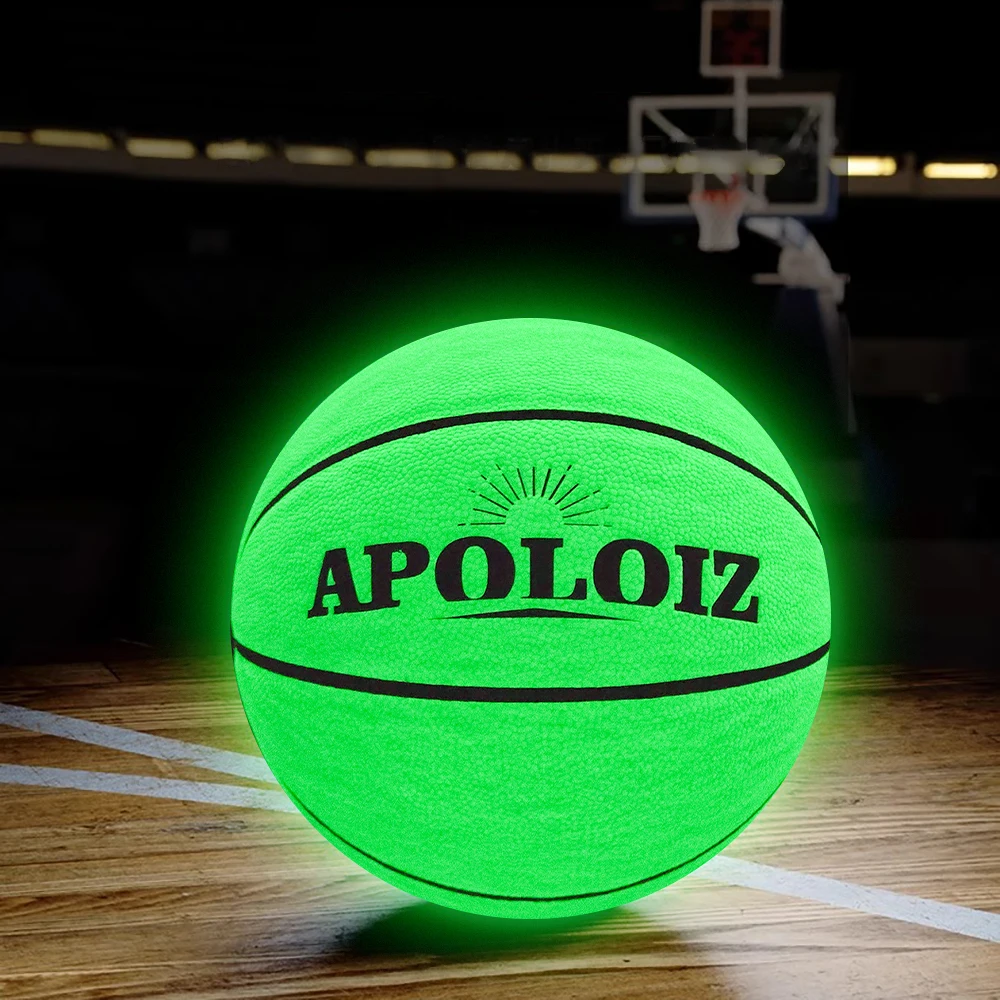 Size 7 Glow In The Dark Basketball, Luminous Glowing PU Leather Ball, For Indoor & Outdoor Use 4