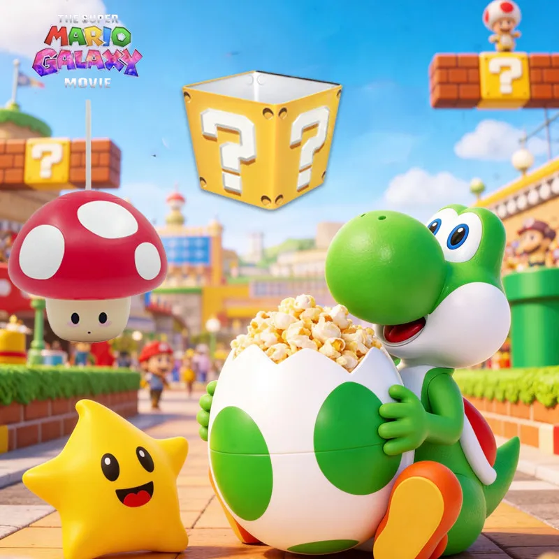 MovieTheSuperMarioGalaxyMovieOfficialLicensedYoshiPopcornBucketLightUpShapedDrinkCupForCinemaGiftGameFans