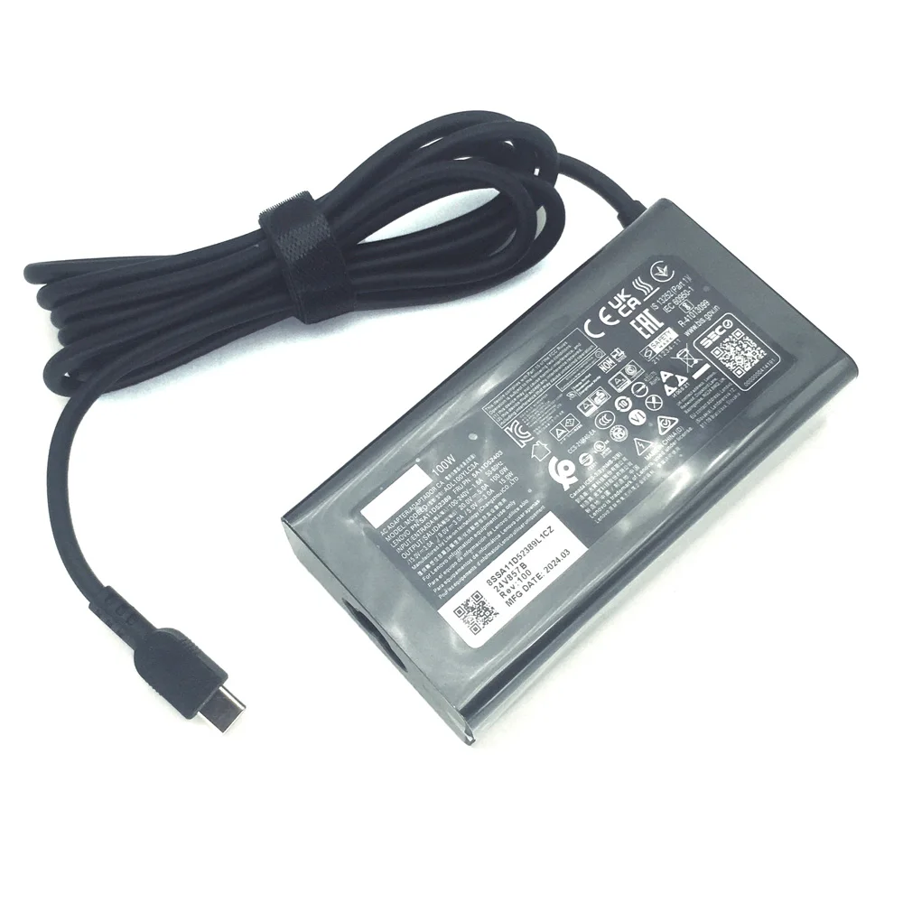 어댑터 충전기 100W 타입 C 20V 5A 레노버 씽크북 14 16 14p P16s T16 T15 E16 E14 L15 노트북용 전원 공급 장치