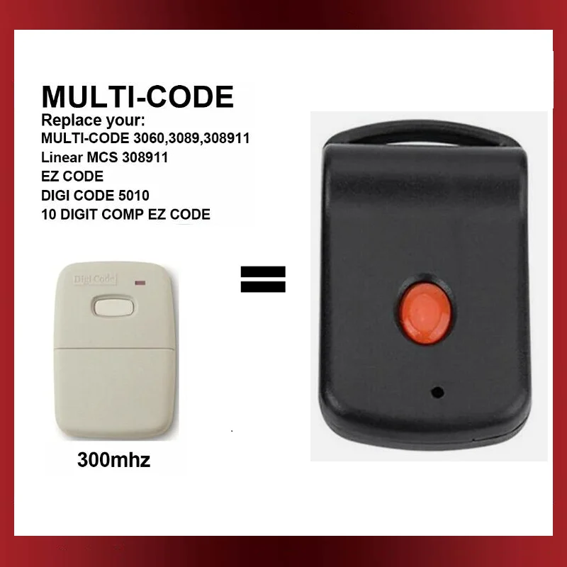 For 3060 3089 Multi Code 10 Dip Switch Garage Door Remote Control Transmitter 300 MHz Multi-Code 308911 2