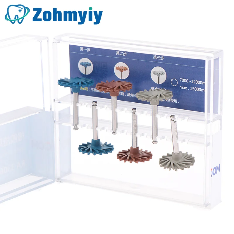 

6Pcs/set Dental Rubber Polisher Composite RA Disc Kit Resin Polishing Wheel Spiral Brush