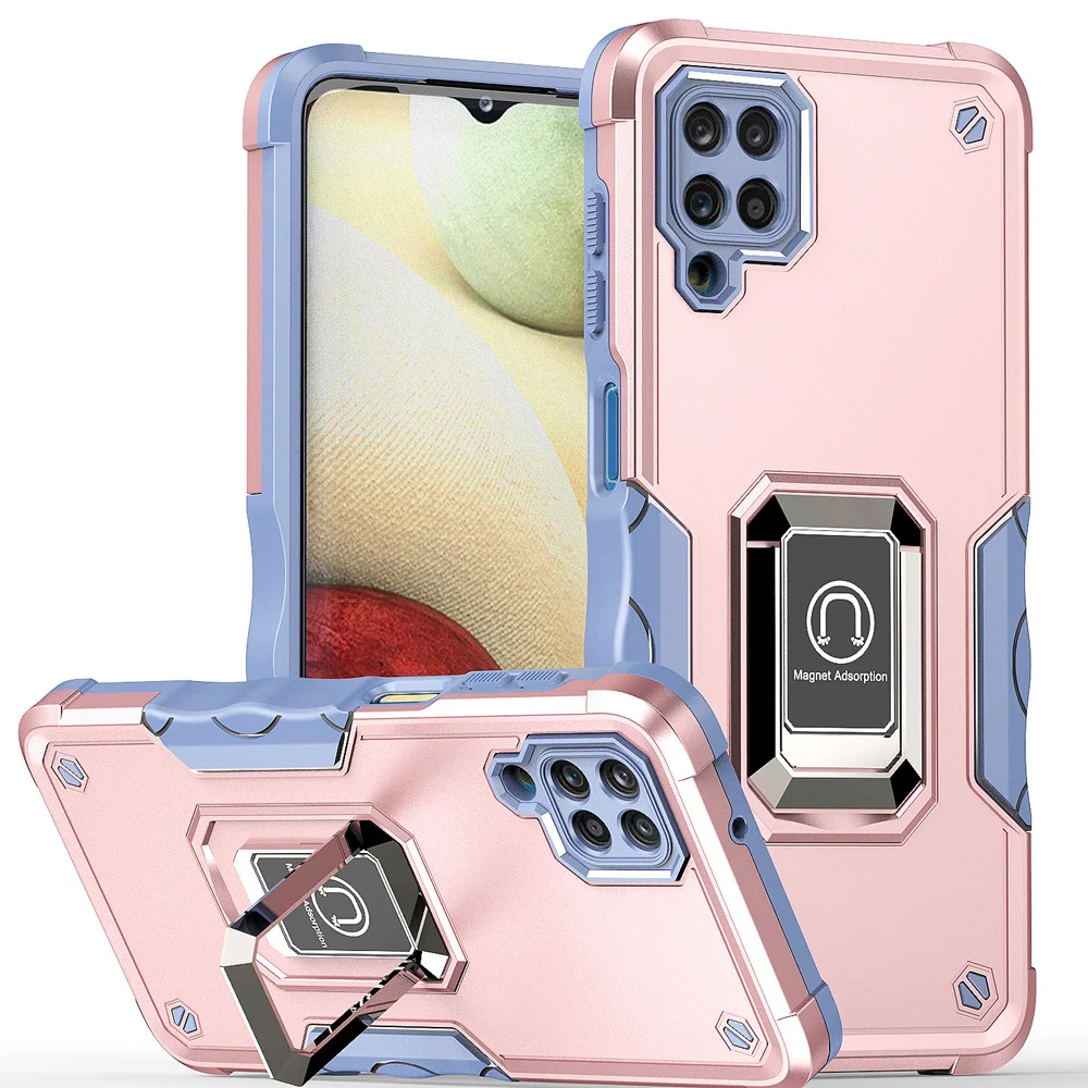 KEYSION ütésálló páncéltok Samsung M53 5G M51 M32 M31 M30S M21 gyűrűs állvány telefon hátlapja Galaxy A22 A12 A42 telefonhoz_voghion.com