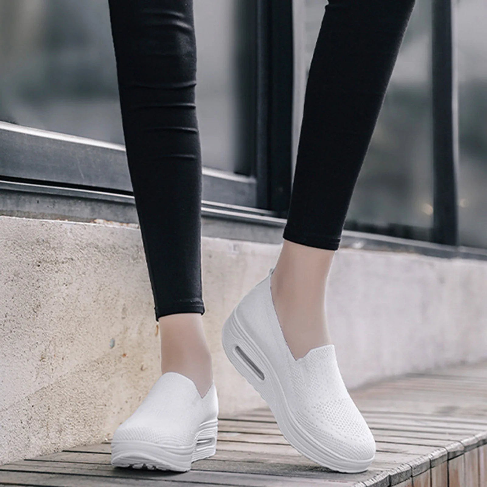 Sneakers Shoes Women's Casual Slip on Breathable Flying Woven Mesh Upper Jogging Shoes for Walking Biking Driving walking sneakers walking shoes casual shoes