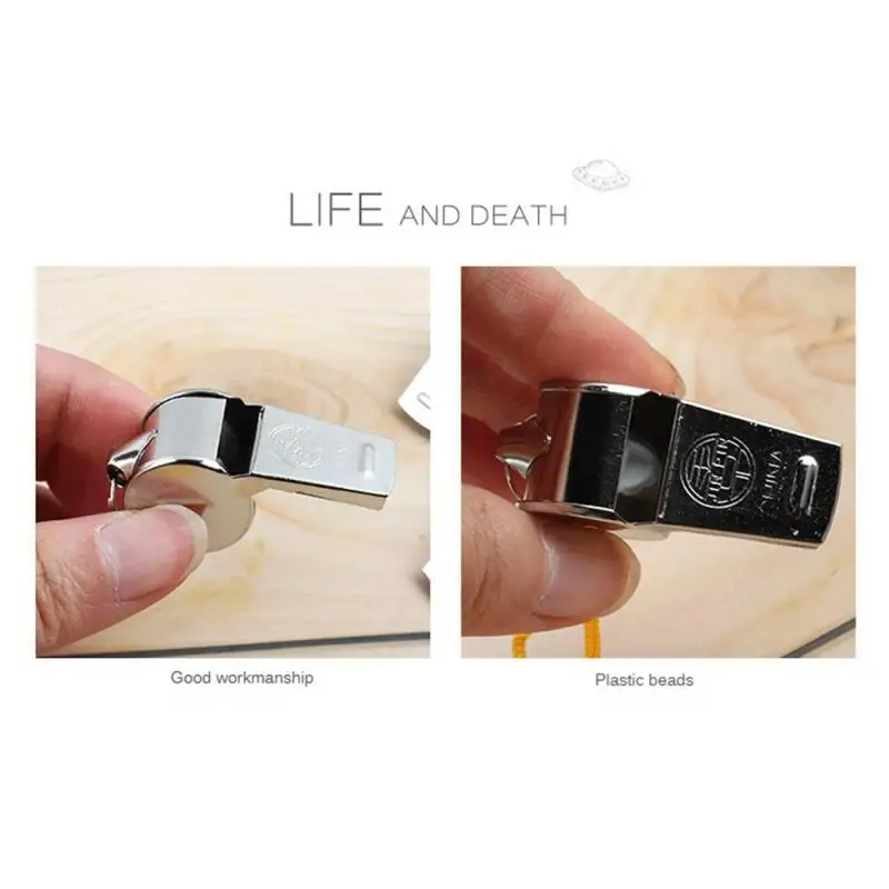 Sport Whistle Metal Whistle Sports Whistle 1pc Metal Whistle Stainless Steel Crisp Loud Hanging Rope Outdoor Sports Camping Hiking Training Game Sports Whistle