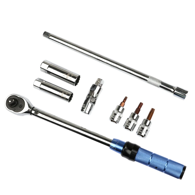 

3/8 Inch 10-60NM 10MM Adjustable Torque Wrench Spark Plug Repair Wrench Kit Preset Torque Wrench Auto Repair Tools