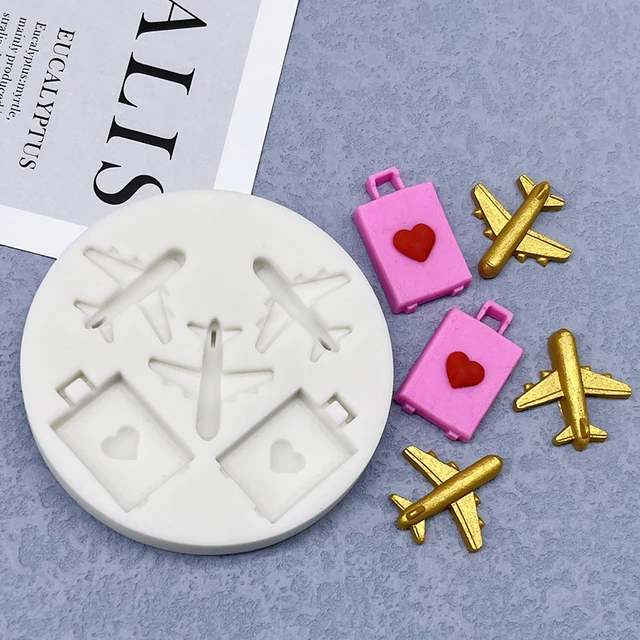 Repülőgép Bőrönd Szilikon Penész Cukorcraft Cupcake Sütő Fondant Torta Díszítő Szerszámok - Image 2