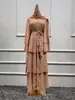 Robe longue en mousseline de soie pour femmes musulmanes, Abaya ouverte, Dubaï, Turquie, Islam, Arabe, Robe musulmane, Caftan marocain