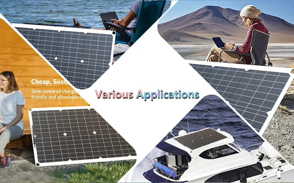 110V220V 6000W Flexible Solar Panel System Kit 12V Battery Charger Controller