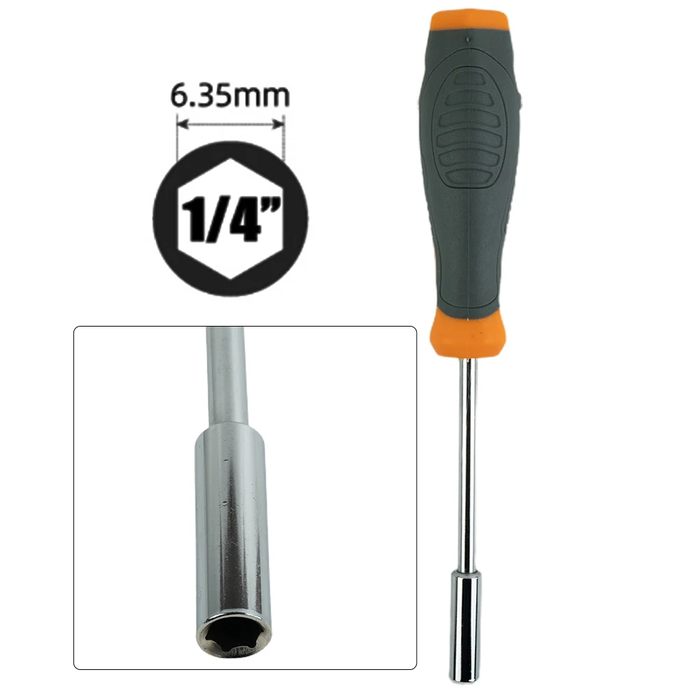 6.35mm Hex Adapter Screwdriver Handle, Magnetic Head Screwdriver Bit Holder, Multifunctional Magnetic Bit