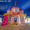 Beautiful All Printed Inflatable Pink Castle Arch with Small Archway Entrance for Kids Play or Commercial Playground Decoration 1