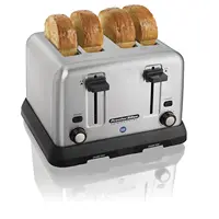 Commercial 4 Slot Toaster - Extra-Wide 1 3/8-in Slots Will Easily accommodate Bagels Waffles and Artisan breads 1