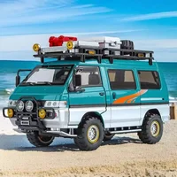 1:24 Mitsubishi‌ Delica Models Toys Cars with Light Sound Camping Off-road Vehicles Pull Back Miniature SUV Kids Birthday Gifts 1