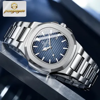 PAAZOMU Original Fashion Men's Watches Waterproof Luminous Date Week Men Watch Stainless Steel Business Luxury Quartz Man Watch