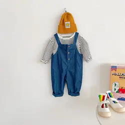 Combinaison en Denim pour nouveau né, pantalon à bretelles, sans manches, pour enfants, salopette en Jean pour garçons et filles, vêtements à la mode, printemps 2022 