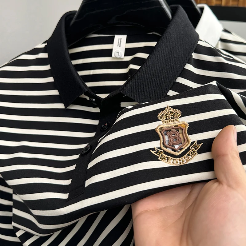 Men's Luxury Brand Summer Embroidered Striped Business Trend Polo Shirt New Casual Breathable Lapel T-Shirt Top Men's Clothing 12 Secf6ca91a2de4357bb0a16eb8fc246a4I