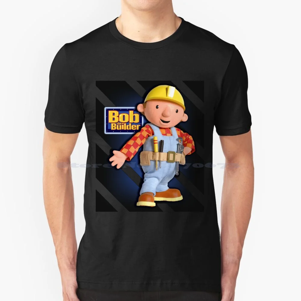 Bob The Builder With Shadow T Shirt 100% Cotone Tee Bob The Builder Con Shadow