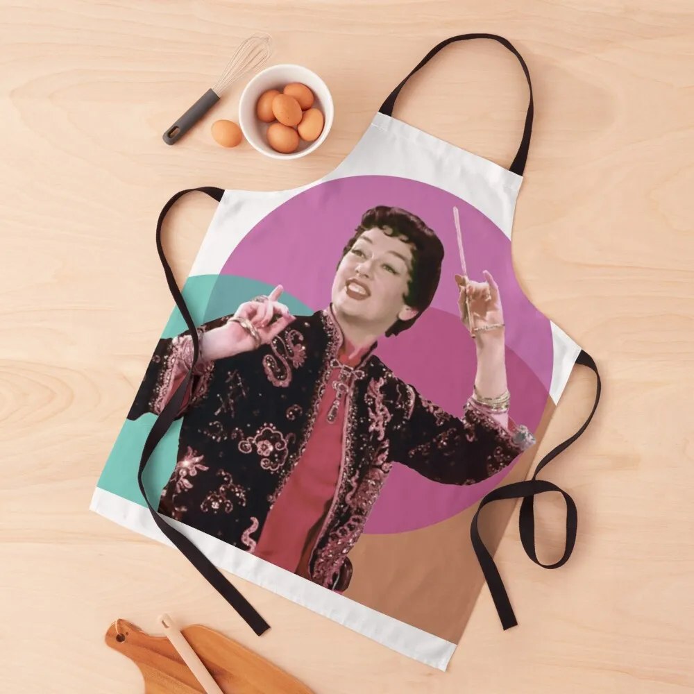 

Rosalind Russell as Auntie Mame - Teal, Magenta, Orange Remix Apron Chef Uniform Women Korean Apron