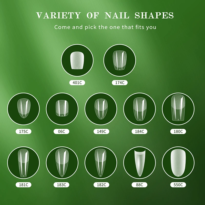 Ballet False Nail 120pcs/bag Fully Transparent Acrylic Nails Set Press on Tips Mixed Size Faux Ongles Fantaisie