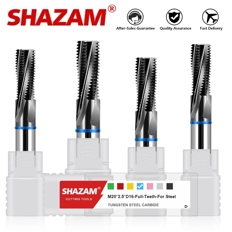 

Резьбовая фреза SHAZAM HRC65 с полными зубьями, карбидная Вольфрамовая сталь, черное покрытие, фрезы с высокой твердостью для железа