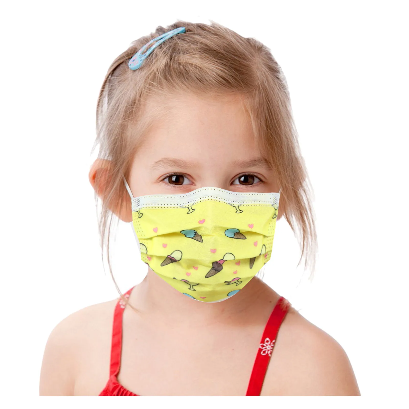 50pc Kids Children's Mask Disposable Face Mask Industrial 3ply Ear Loop Disposable Mouth Covers